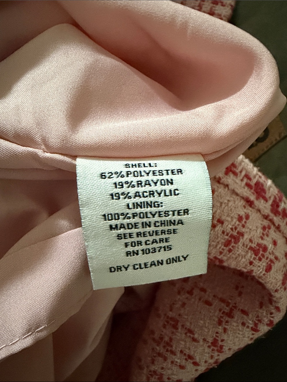 Nanette Lepore Pink Tweed Pearl-Button dress - Picture 4 of 4